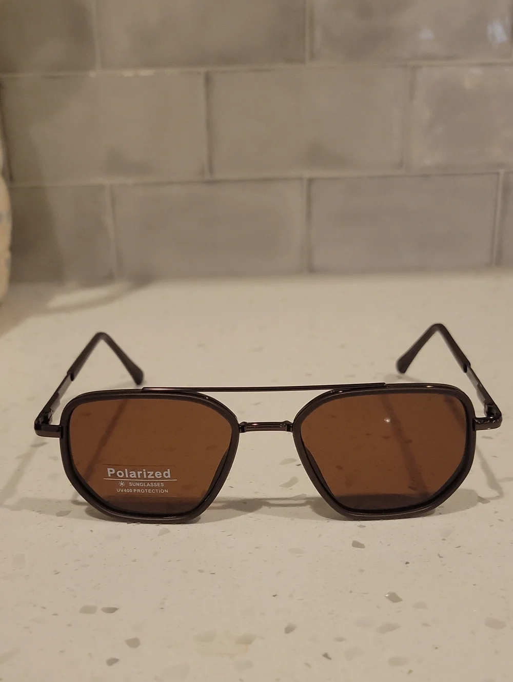 Polarized Unisex Sunglasses - Brown Lenses/ Brown Frame